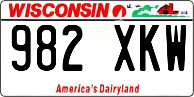 WI license plate 982XKW
