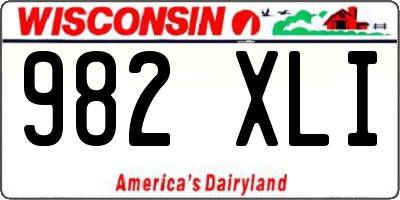 WI license plate 982XLI
