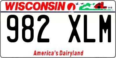 WI license plate 982XLM