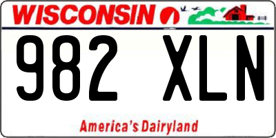 WI license plate 982XLN