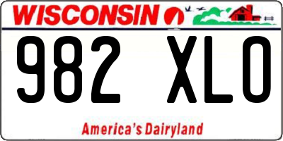 WI license plate 982XLO