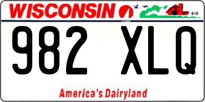 WI license plate 982XLQ