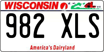 WI license plate 982XLS