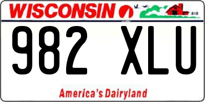 WI license plate 982XLU