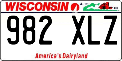 WI license plate 982XLZ