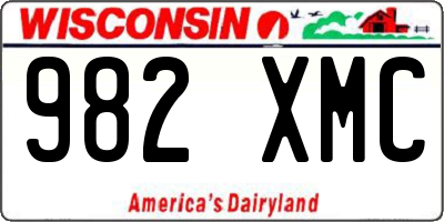 WI license plate 982XMC