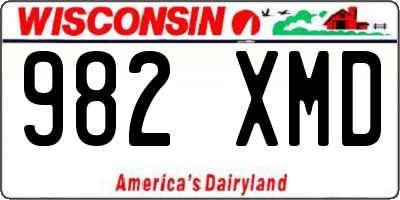 WI license plate 982XMD