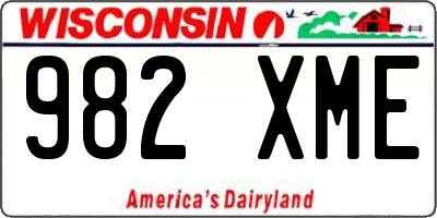 WI license plate 982XME