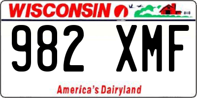 WI license plate 982XMF