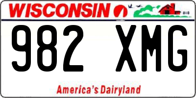 WI license plate 982XMG