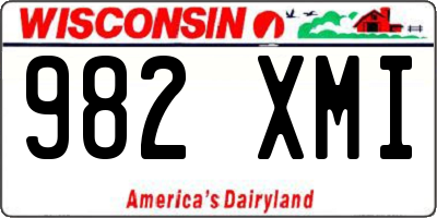 WI license plate 982XMI