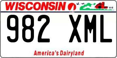 WI license plate 982XML