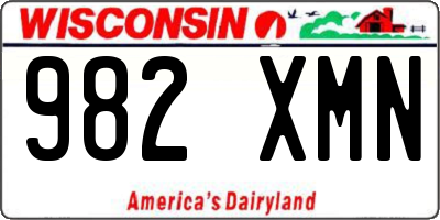 WI license plate 982XMN