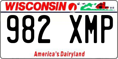 WI license plate 982XMP