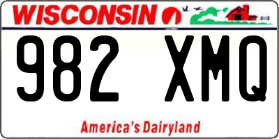 WI license plate 982XMQ