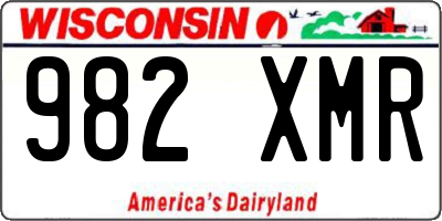 WI license plate 982XMR