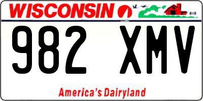 WI license plate 982XMV