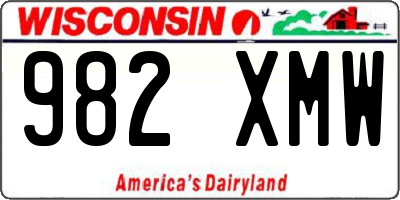 WI license plate 982XMW