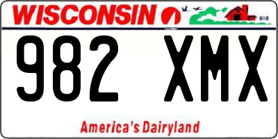 WI license plate 982XMX