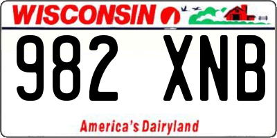 WI license plate 982XNB