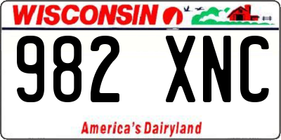 WI license plate 982XNC