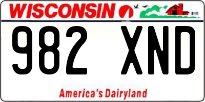 WI license plate 982XND