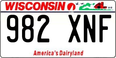 WI license plate 982XNF