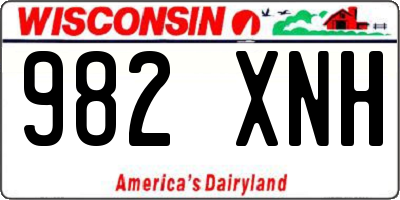 WI license plate 982XNH