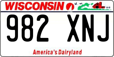WI license plate 982XNJ