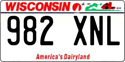 WI license plate 982XNL