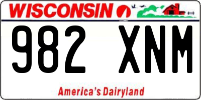 WI license plate 982XNM