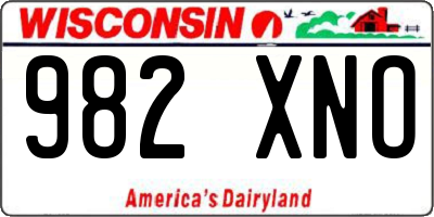 WI license plate 982XNO