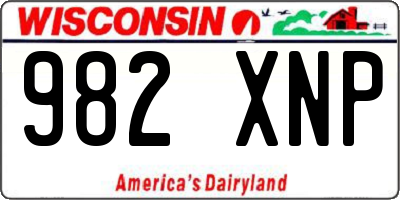 WI license plate 982XNP