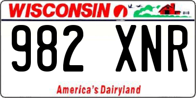 WI license plate 982XNR
