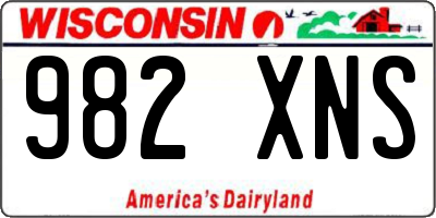 WI license plate 982XNS