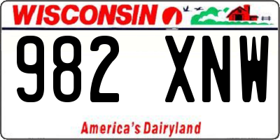 WI license plate 982XNW