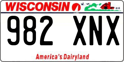 WI license plate 982XNX