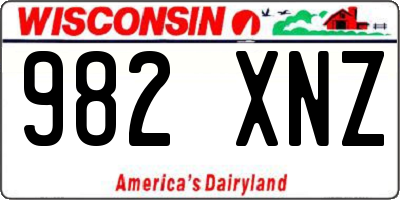 WI license plate 982XNZ