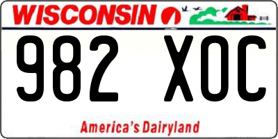 WI license plate 982XOC