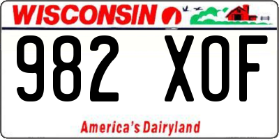 WI license plate 982XOF
