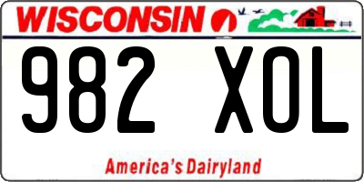 WI license plate 982XOL