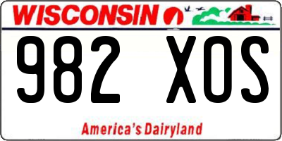WI license plate 982XOS