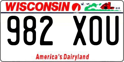 WI license plate 982XOU