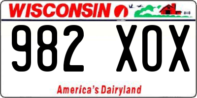 WI license plate 982XOX