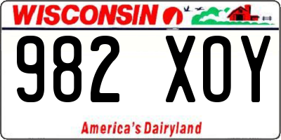 WI license plate 982XOY