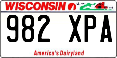 WI license plate 982XPA