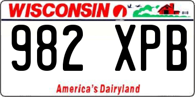 WI license plate 982XPB