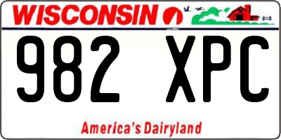 WI license plate 982XPC