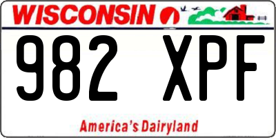 WI license plate 982XPF
