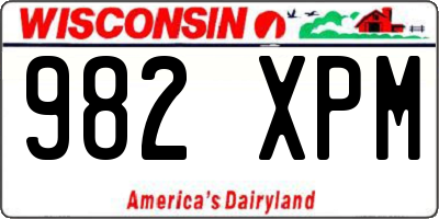 WI license plate 982XPM
